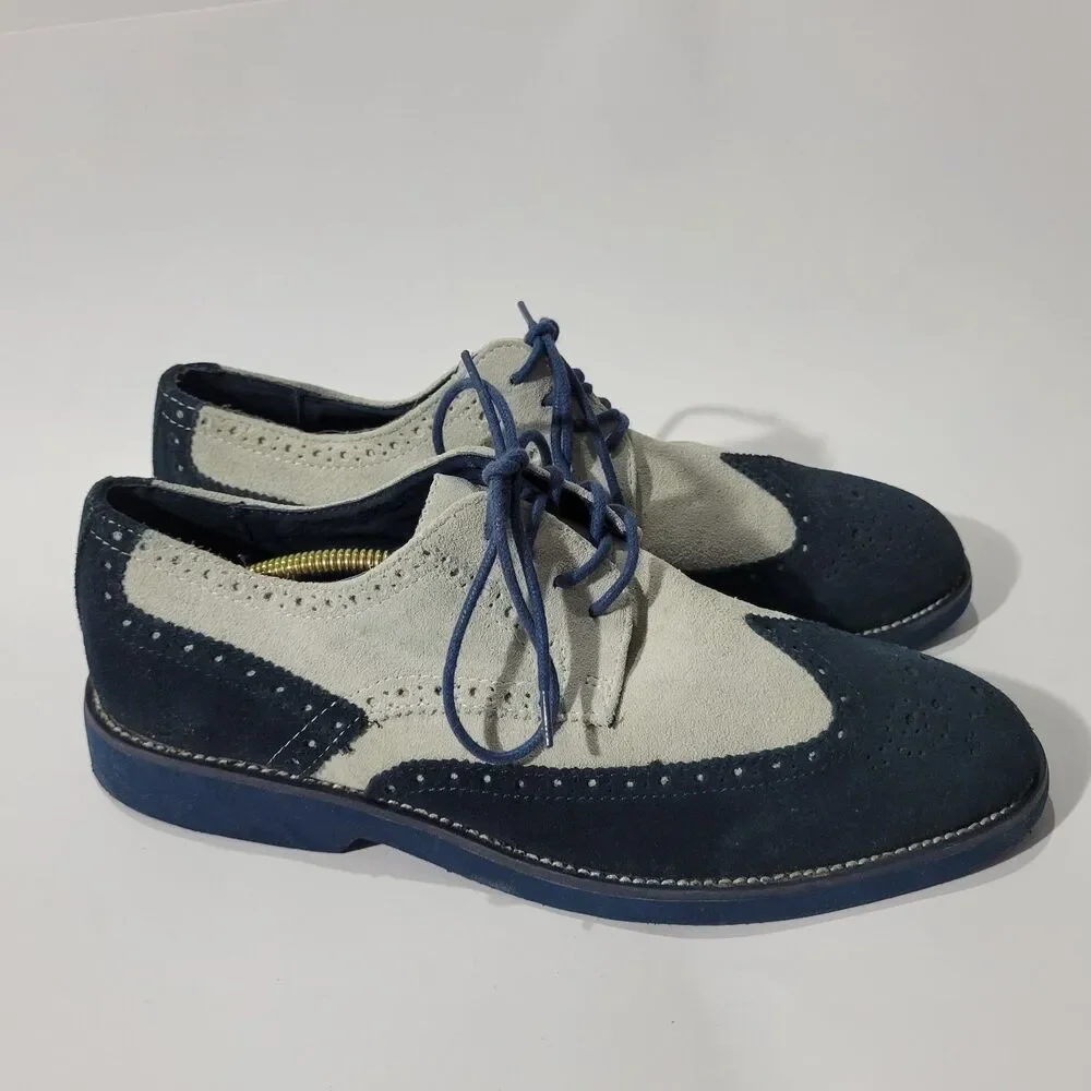 Joseph Abboud Collection Mens Suede Leather Wingtip Dress shoes Sz 8.5